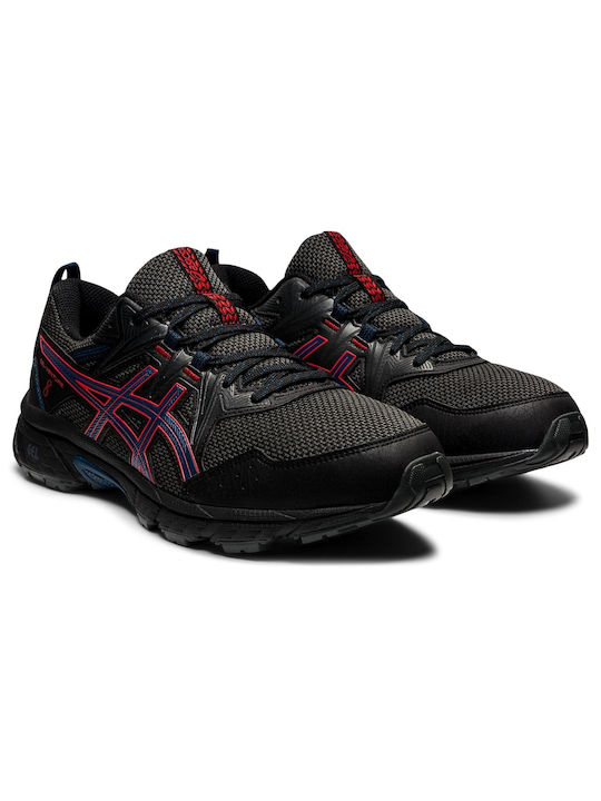 ASICS Gel-Venture 8 Ανδρικά Αθλητικά Παπούτσια Trail Running Black / Fiery Red