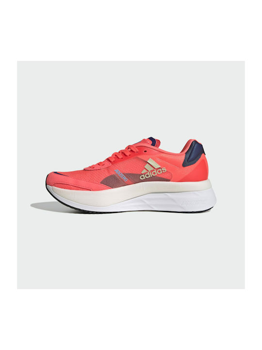 Adizero Boston 10 Sport Shoes Running Turbo / Sandy Beige Met / Legacy Indigo