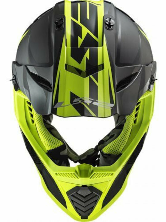 LS2 Fast Evo MX437 Roar Matt Black H-V Yellow Motorcycle Helmet Motocross ECE 22.05 1150gr