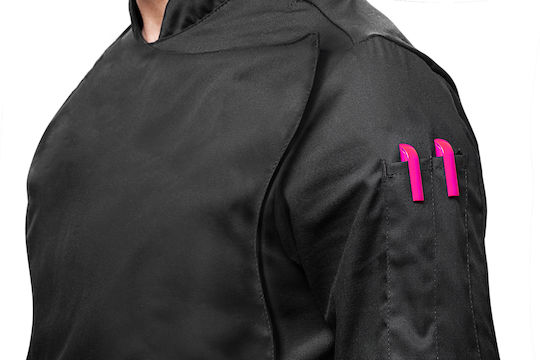 strongAnt Chef Jacket 100% Cotton Female Black with Short Sleeve