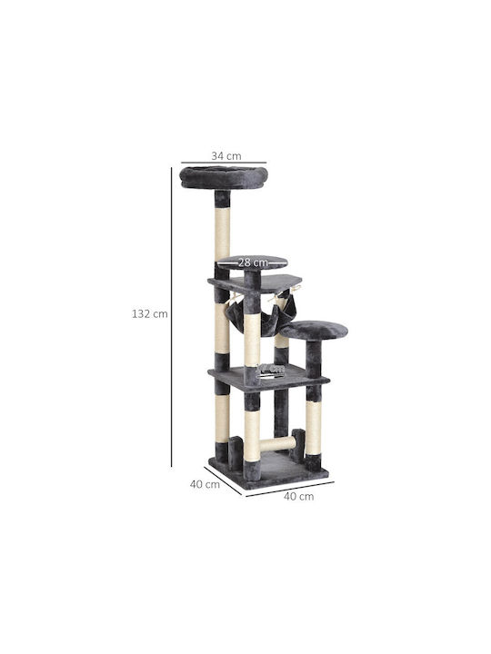 Pawhut Γατόδεντρο Μαύρο 40x40x132εκ. Pawhut Γατόδεντρο Μαύρο 40x40x132εκ.