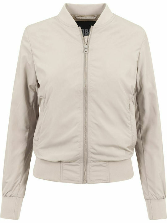 Κοντό Γυναικείο Bomber Jacket Μπεζ