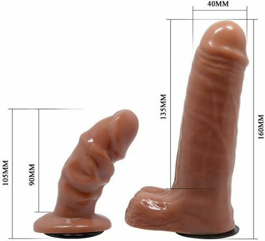 Baile Ultra Passionate Harness Dual Penis Strap On Harness with Double Dildo and Vibration in color Flesh