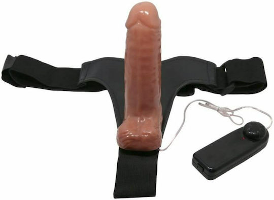 Baile Ultra Passionate Harness Realdeal Penis Strapon Harness με Dildo 16cm και Δόνηση σε χρώμα Flesh