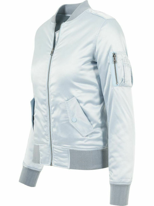Κοντό Γυναικείο Bomber Jacket Γαλάζιο