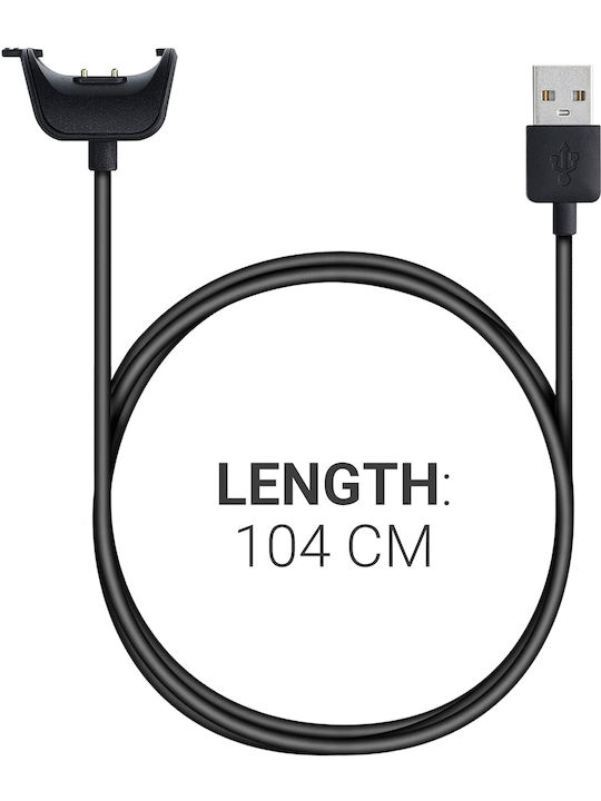 KWmobile USB Charging Cable Зарядно за Samsung Gear Fit 2 / Fit 2 Pro - Samsung Gear Fit 2 / Fit 2 Pro Черен