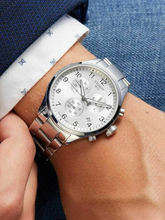Tissot Chrono XL Classic Men's Watch 45mm Battery Chronograph With Silver Metal Bracelet
