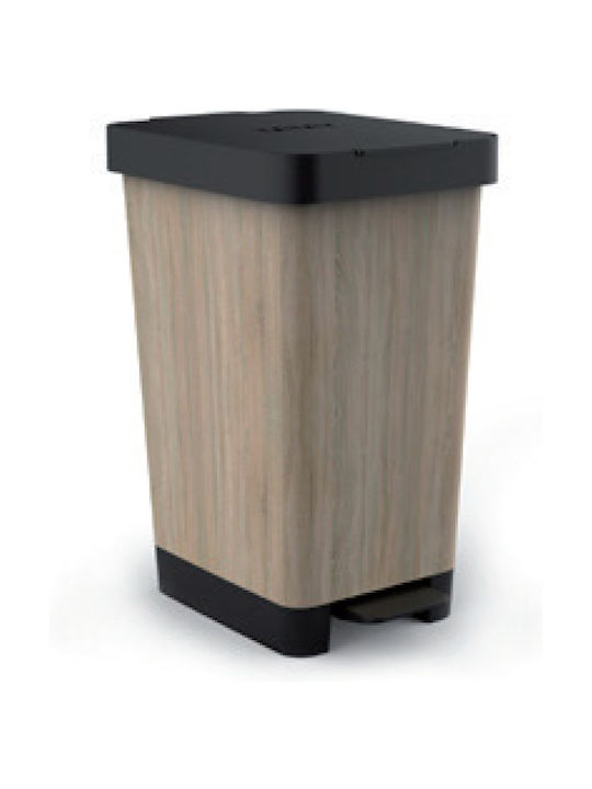 Dimitracas Smart Waste Bin Plastic with Pedal Wood 25L