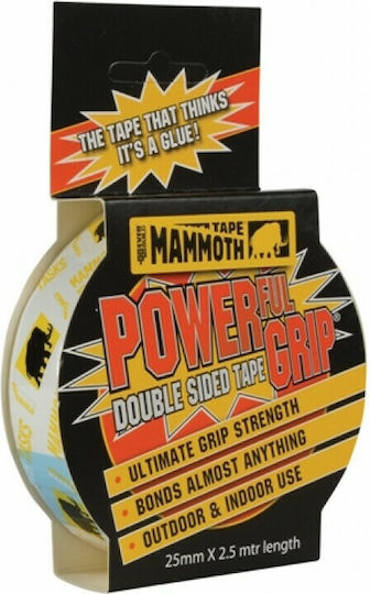 Everbuild Powerful Grip Αυτοκόλλητη Αφρώδης Ταινία Διπλής Όψης Διάφανη 2.5mx25mm