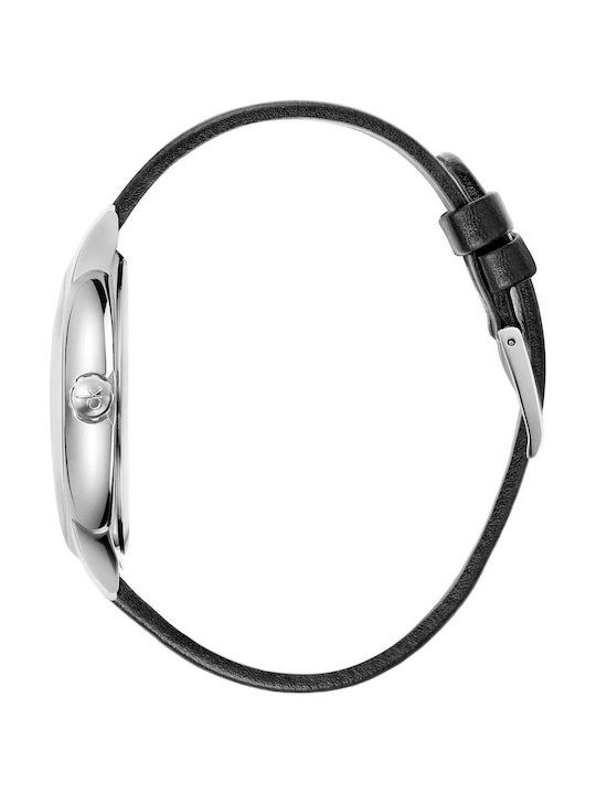 Calvin Klein Established Watch Battery with Black Leather Strap