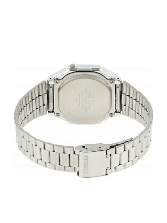 Casio Vintage Iconic Digital Men's Watch 36.3mm Battery with Silver Metal Bracelet