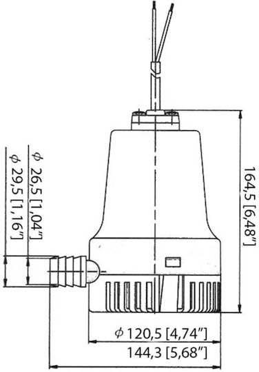 TMC Automatic Bilge Pump for Boat 1400 12V 1" 12V