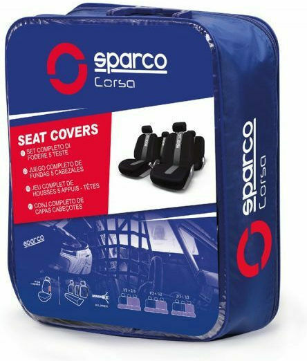 Sparco Car Cover Set 4pcs Polyester Classic Black