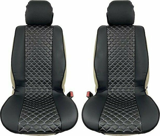 Carner Car Seat Back Set 2pcs Leatherette Royal Black 0021633