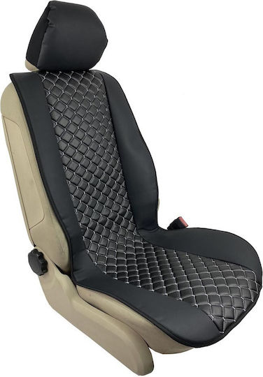 Carner Car Seat Back Set 2pcs Leatherette Royal Black 0021633