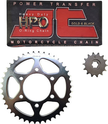 JT Sprockets Σετ Γρανάζια με Αλυσίδα Χρυσή (14-42-428HPO GB) για Modenas X-Cite 135