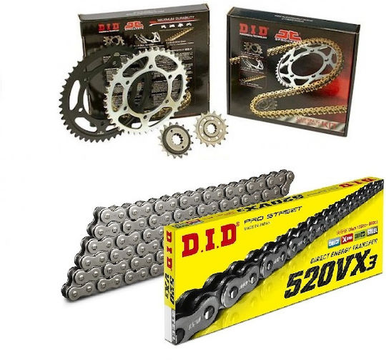 DID Chain & Sprocket Kit (13-41-520VX) for Honda NX 250 1988-1993
