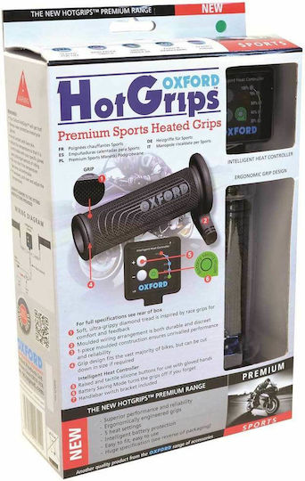Oxford Heated Motorcycle Grips OF692 Hotgrips Premium Sports in Black Colour