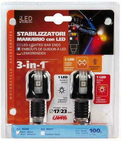 Lampa Αντίβαρα Τιμονιού με Φλας + led σε Μαύρο χρώμα