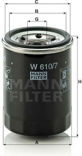 Mann Filter Car Oil Filter for Hyundai Φίλτρο Λαδιού Αυτοκινήτου για Hyundai Atos/i10/i20