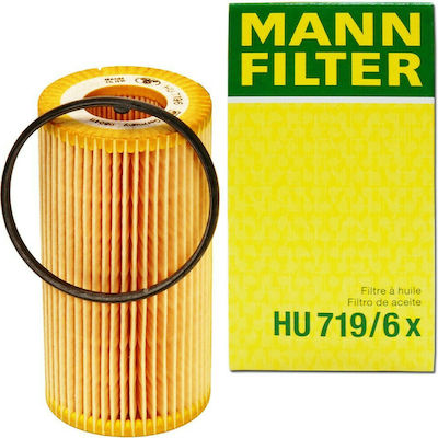 Mann Filter Φίλτρο Λαδιού Αυτοκινήτου HU 719/6 x für Auto / Sitz / Skoda / VW Ölfilter für AUDI A3/A6/Q3/TT-Vw Golf/Scirocco HU719/6X