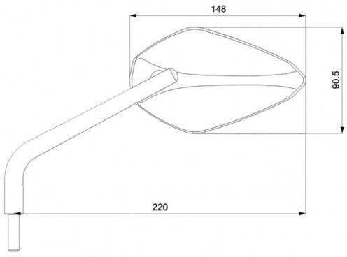 Barracuda Motorcycle Mirror 1pcs Black