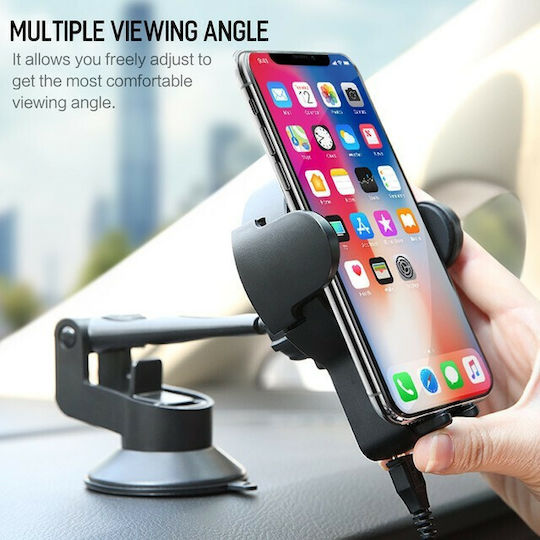 Rock W2 Pro 2 in 1 Qi Wireless Charger Car Mobile Mount with Adjustable Hooks Black