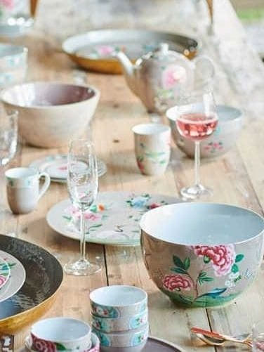 PiP Studio Blushing Birds Teapot Porcelain Khaki 750ml