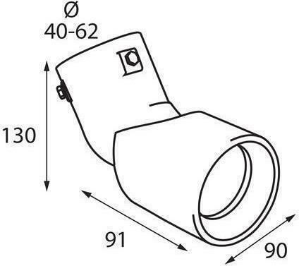 Lampa Exhaust Muffler TS-68 Universal Slanted 110 Degrees 40-62mm