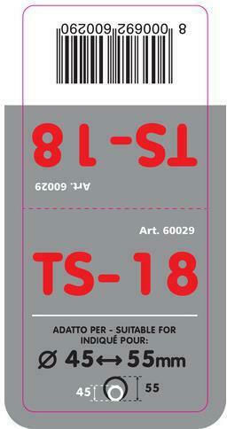 Lampa Amortizor de eșapament TS-18 Universal TS-18 45->55mm -> TS-18 45->55mm