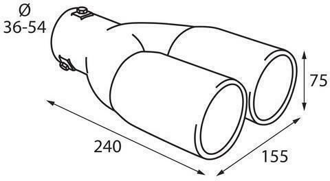 Lampa Изпускателен шумозаглушител TS-23 Универсален Двойно Φ36-54мм