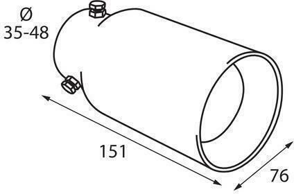 Lampa Exhaust Muffler TS-48 Universal Round Φ35-48mm
