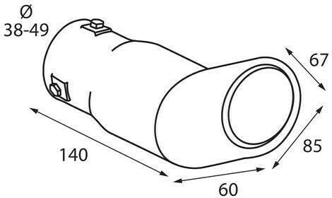 Lampa Μπούκα Εξάτμισης TS-33 Universal Γωνία Φ38-49mm