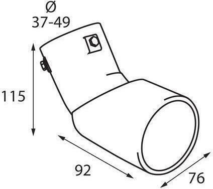 Lampa Μπούκα Εξάτμισης TS-61 Universal Λοξή 140 Μοίρες 49mm