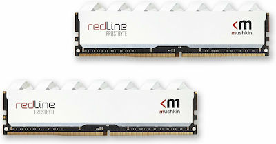 Mushkin Redline White 64GB DDR4 RAM με 2 Modules (2x32GB) και Ταχύτητα 3200 για Desktop