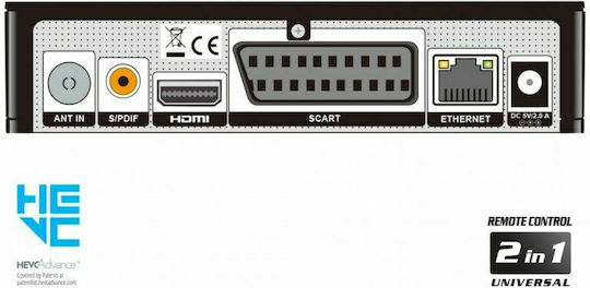 Edision Ping T2/C Ψηφιακός Δέκτης Mpeg-4 Full HD (1080p) με Λειτουργία PVR (Εγγραφή σε USB) Σύνδεσεις SCART / HDMI / USB