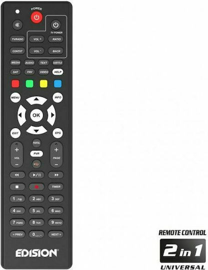 Edision Ping T2/C Ψηφιακός Δέκτης Mpeg-4 Full HD (1080p) με Λειτουργία PVR (Εγγραφή σε USB) Σύνδεσεις SCART / HDMI / USB