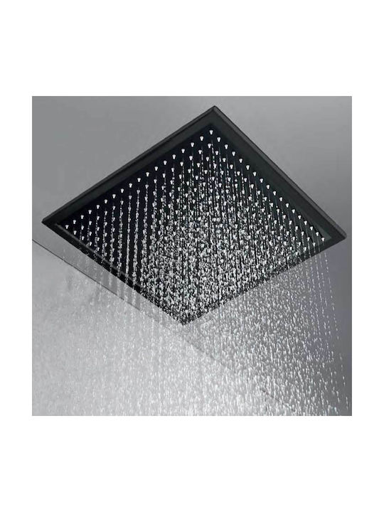 Imex Volga Built-in Mixer, Hand Shower & Shower Head Set for Shower 2 Exits Inox Black