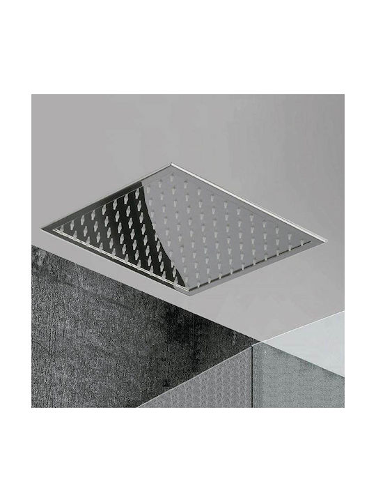 Imex Volga Built-in Mixer, Hand Shower & Shower Head Set for Shower 2 Exits Inox Silver