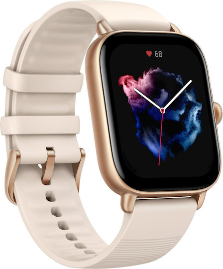 Amazfit GTS 3 Aluminium 43mm Waterproof Smartwatch with Heart Rate Monitor (Ivory White)