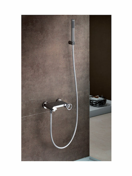 Imex Olimpo Mixing Bathtub Shower Faucet Complete Set Silver