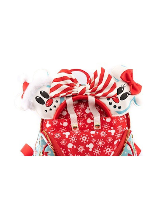 Loungefly Disney Mickey Snowman Mini Παιδική Τσάντα Πλάτης Πολύχρωμη 22.5x26.25x11.25εκ.