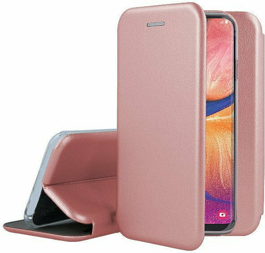 Forcell Book Δερματίνης Ροζ Χρυσό (Galaxy A20e)