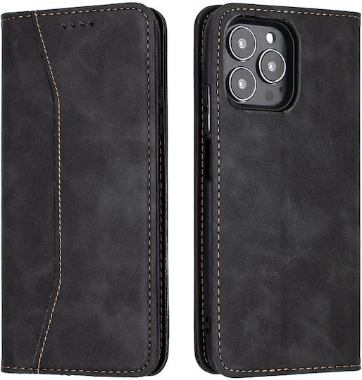 Bodycell PU Leather Wallet Piele artificială Negru (iPhone 13 Pro Max)