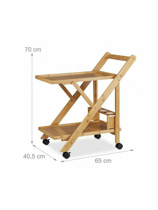 Auxiliary Outdoor Foldable Wood Table Natural 65x40.5x70cm