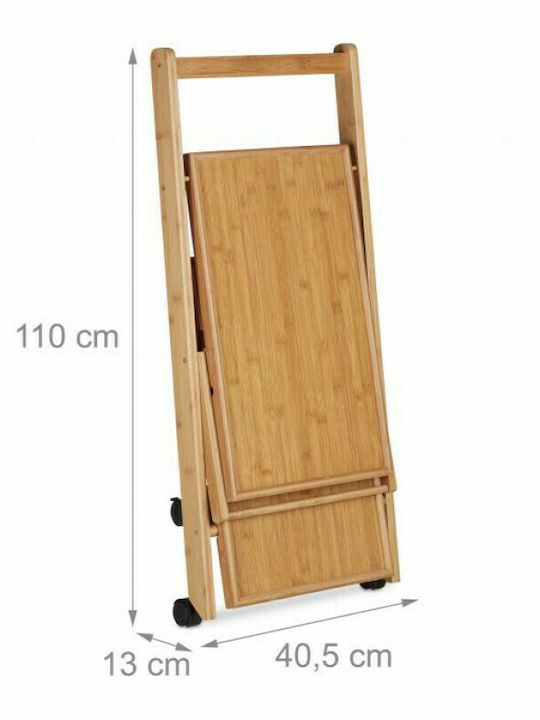 Auxiliary Outdoor Foldable Wood Table Natural 65x40.5x70cm