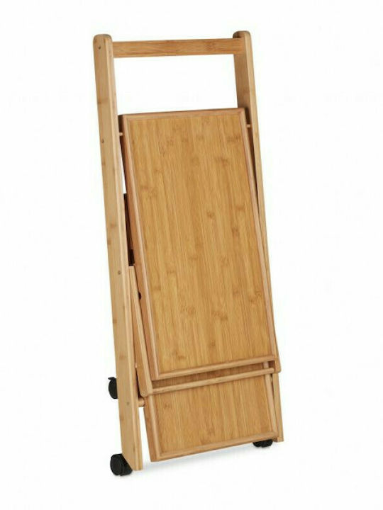 Auxiliary Outdoor Foldable Wood Table Natural 65x40.5x70cm