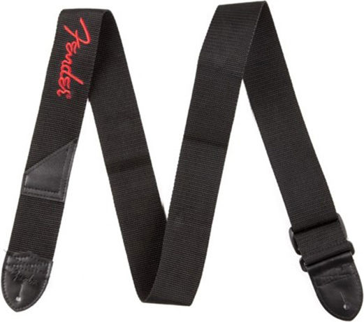 Fender 2'' Black Polyester with Red Logo