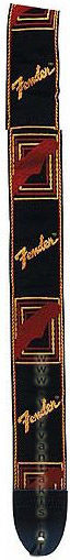 Fender 2” Monogrammed Strap Black/Yellow/Red