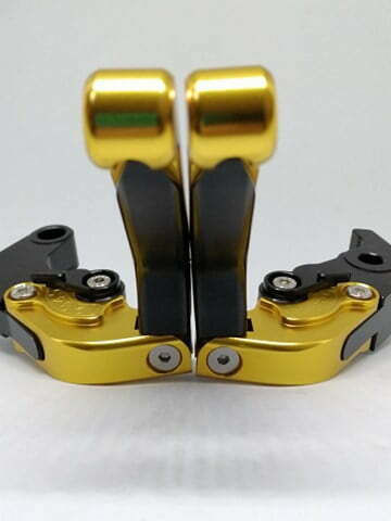 Set of Motorcycle Brake/Clutch Levers Flexible Adjustable for Yamaha YZF-R1 Gold 28366186